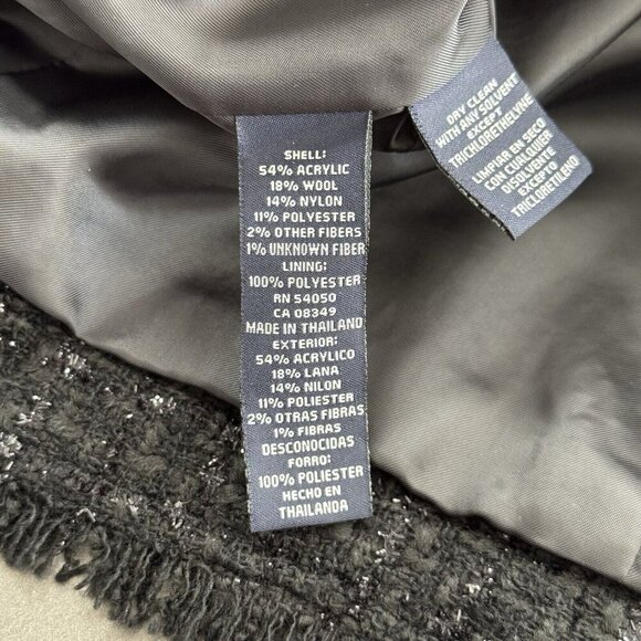 Jones New York Signature Petite Black Dixie Tweed Blazer Metallic Preppy Jacket - Picture 9 of 14